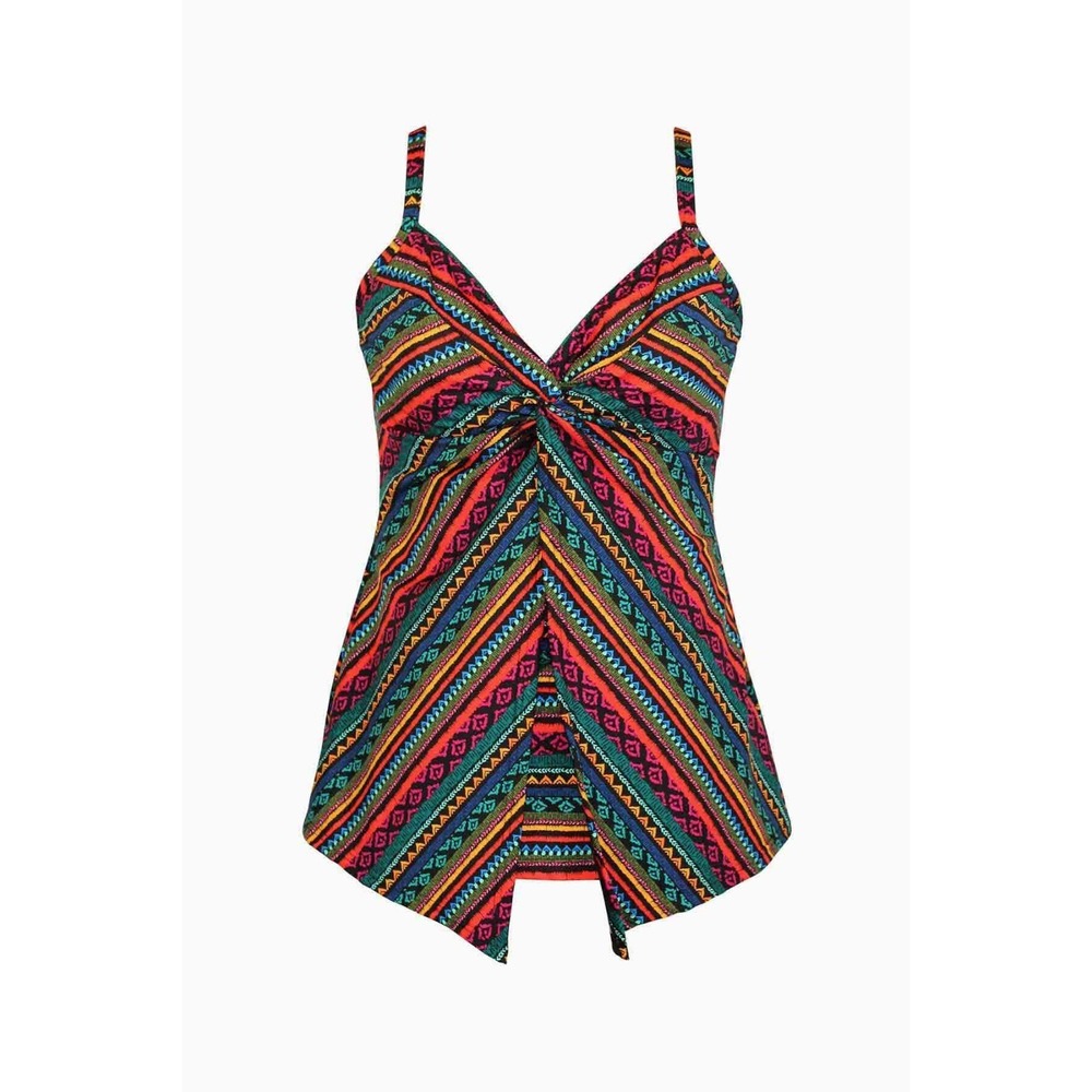 Miraclesuit Size 8 Love Knot Tankini Top NWT Tropical Tribal Twist Front $110 - Picture 4 of 13